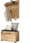 GARDEROBEN-SET 3-teilig Evoke Eiche Breite 80 cm, Flurgarderobe inkl. Sitzkissen