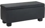 POLSTERBANK mit Stauraum Stoff Schwarz Ithaca