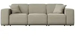 GARTENSOFA Lorento Outdoor 3-Sitzer, Taupe Beige Kunstleder 251/73/92 cm