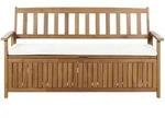 GARTENBANK mit Auflage 160 cm Akazienholz Cremewei&szlig; Sovana
