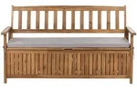 GARTENBANK mit Auflage 160 cm mit Stauraum Akazienholz Grau Sovana