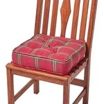 SITZKISSEN rot-gr&uuml;n kariert 40/40/10 cm &ndash; Stuhlkissen Baumwolle