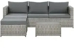 LOUNGE SET 5-Sitzer grau linksseitig modular Sabbia