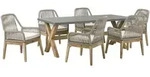 GARTENM&Ouml;BEL SET 6-Sitzer Faserzement 200/100 cm grau/beige Olbia