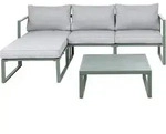 GARTEN-ECKSOFA mit Tisch 3-Sitzer Metall Gr&uuml;n Olang