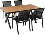 GARTENM&Ouml;BEL-SET 4-Sitzer Schwarz Metall Tiano