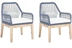 GARTENSTUHL 2er-Set und Sitzkissen Marineblau Olbia