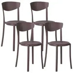 GARTENSTUHL 4er-Set Braun Vieste