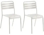 GARTENSTUHL 2er-Set Metall Hellbeige Lefkada