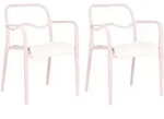 GARTENSTUHL 2er-Set Kunststoff Pastellrosa Thasos