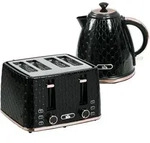 KOCHER-TOASTER-SET 2er Set Kunststoff Stahl Schwarz