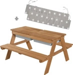 Roba KINDERSITZGARNITUR OUTDOOR + mit Spielwannen und Bankkissen Teakfarben