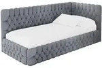 EINZELLBETT Jugendbett mit Bettkasten, Links - MULY 80x200 Grau