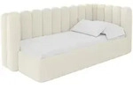 EINZELLBETT Jugendbett mit Bettkasten, Links - HUGY 90x200 Beige