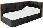 EINZELLBETT Jugendbett mit Bettkasten und Matratze H3/H4, Links - SOVY 90x200...