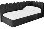 EINZELLBETT Jugendbett mit Bettkasten, Links - ARTY 90x200 Schwarz