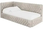 EINZELLBETT Jugendbett mit Bettkasten, Rechts - MULY 100x200 Beige