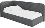EINZELLBETT Jugendbett mit Bettkasten, Rechts - FIKY 80x200 Dunkelgrau