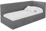 EINZELLBETT Jugendbett mit Bettkasten, Links - BEMY 100x200 Dunkelgrau