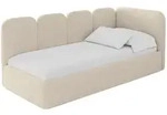 EINZELLBETT Jugendbett mit Bettkasten, Links - VELY 90x200 Dunkelbeige