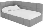 EINZELBETT Jugendbett mit Bettkasten Rechts, mit Matratze - LIVY 90x200 Grau