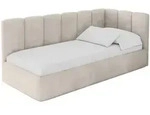EINZELLBETT Jugendbett mit Bettkasten, Links - DEXY 90x200 Beige