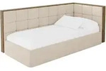EINZELLBETT Jugendbett mit Bettkasten, Links - SOVY 100x200 Beige