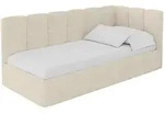EINZELLBETT Jugendbett mit Bettkasten und Matratze H3/H4, Links - DEXY 90x200 Beige