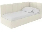 EINZELLBETT Jugendbett mit Bettkasten und Matratze H3/H4, Links - DEXY 80x200 Beige