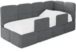 EINZELLBETT Jugendbett mit Bettkasten und Matratze H3/H4, Links - KIVY 80x200