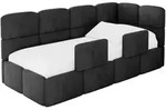 EINZELLBETT Jugendbett mit Bettkasten, Links - KIVY 90x200 Schwarz