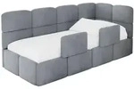 EINZELLBETT Jugendbett mit Bettkasten, Links - KIVY 80x200 Grau