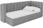 EINZELLBETT Jugendbett mit Bettkasten, Links - HUGY 90x200 Grau