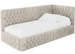 EINZELLBETT Jugendbett mit Bettkasten, Links - MULY 90x200 Beige