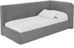 EINZELLBETT Jugendbett mit Bettkasten, Links - AURY 80x200 Dunkelgrau