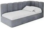 EINZELLBETT Jugendbett mit Bettkasten, Links - DEXY 80x200 Grau
