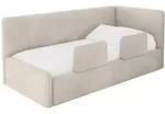 EINZELLBETT Jugendbett mit Bettkasten, Links - NORY 80x200 Beige