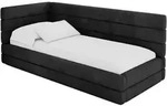EINZELLBETT Jugendbett mit Bettkasten, Rechts - BEMY 100x200 Schwarz
