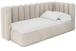 EINZELLBETT Jugendbett mit Bettkasten, Links - HUGY 80x200 Beige