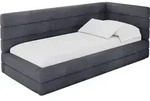 EINZELLBETT Jugendbett mit Bettkasten, Links - BEMY 100x200 Dunkelgrau