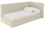 EINZELLBETT Jugendbett mit Bettkasten und Matratze H3/H4, Links - AURY 90x200