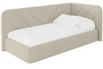 EINZELLBETT Jugendbett mit Bettkasten, Links - FIKY 90x200 Dunkelbeige