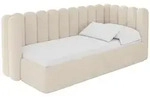 EINZELLBETT Jugendbett mit Bettkasten, Links - HUGY 80x200 Beige