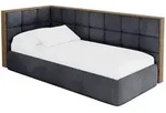 EINZELLBETT Jugendbett mit Bettkasten, Rechts - SOVY 80x200 Dunkelgrau