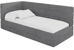 EINZELLBETT Jugendbett mit Bettkasten, Rechts - BEMY 80x200 Dunkelgrau