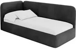 EINZELLBETT Jugendbett mit Bettkasten, Rechts - ELSY 80x200 Schwarz