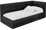 EINZELLBETT Jugendbett mit Bettkasten, Links - BEMY 80x200 Schwarz