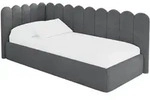 EINZELLBETT Jugendbett mit Bettkasten, Rechts - ARTY 80x200 Dunkelgrau