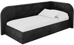EINZELLBETT Jugendbett mit Bettkasten, Links - JAXY 100x200 Schwarz