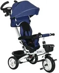 6 in 1 Dreirad mit Schubstange, Kinderdreirad mit Sicherheitsgurt, Sonnendach
